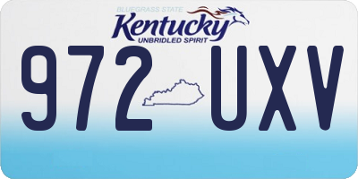 KY license plate 972UXV