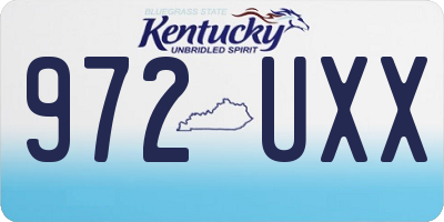 KY license plate 972UXX