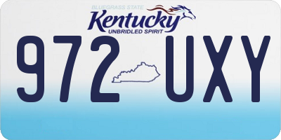 KY license plate 972UXY