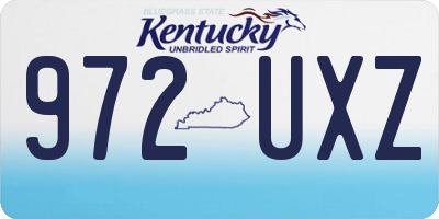 KY license plate 972UXZ