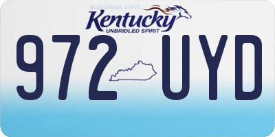 KY license plate 972UYD