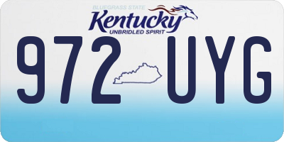 KY license plate 972UYG