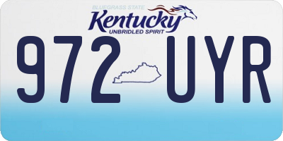 KY license plate 972UYR