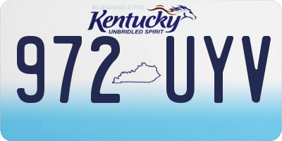KY license plate 972UYV