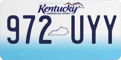 KY license plate 972UYY