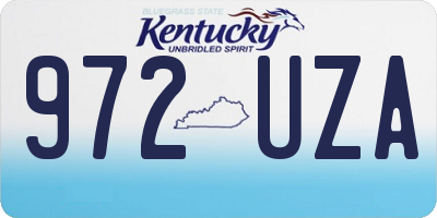 KY license plate 972UZA