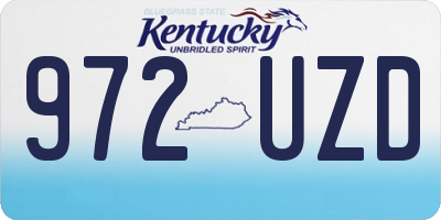 KY license plate 972UZD