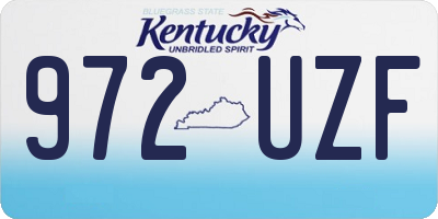 KY license plate 972UZF