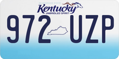KY license plate 972UZP