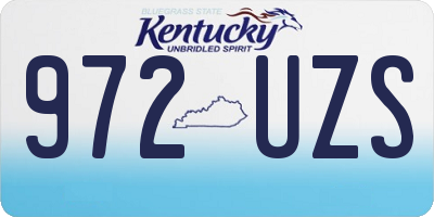 KY license plate 972UZS