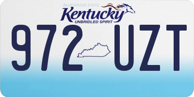 KY license plate 972UZT