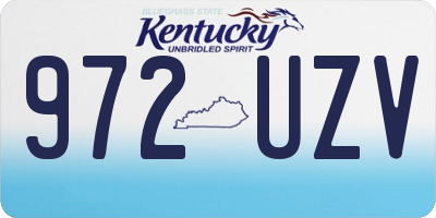 KY license plate 972UZV