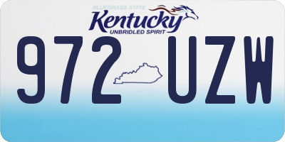 KY license plate 972UZW