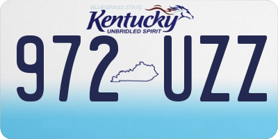 KY license plate 972UZZ