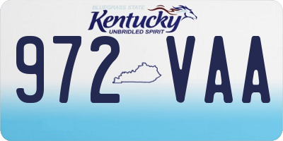KY license plate 972VAA