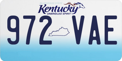 KY license plate 972VAE