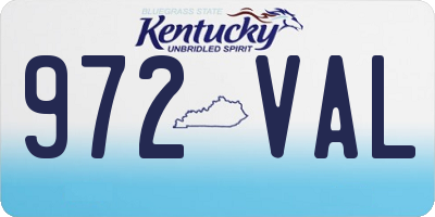 KY license plate 972VAL