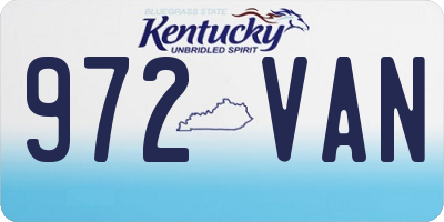 KY license plate 972VAN