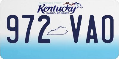 KY license plate 972VAO