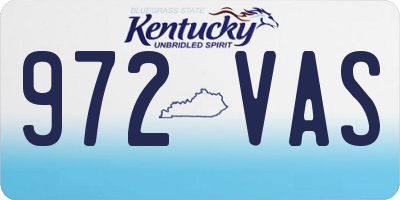 KY license plate 972VAS
