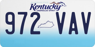 KY license plate 972VAV