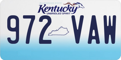 KY license plate 972VAW