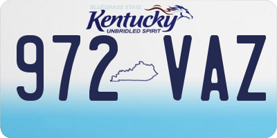 KY license plate 972VAZ