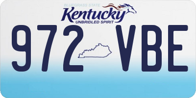 KY license plate 972VBE