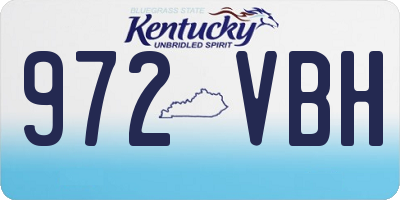 KY license plate 972VBH
