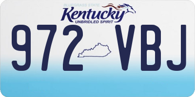 KY license plate 972VBJ
