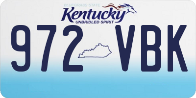 KY license plate 972VBK