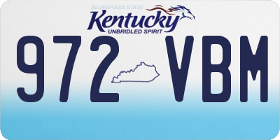 KY license plate 972VBM