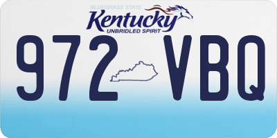 KY license plate 972VBQ