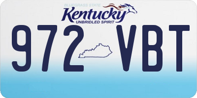 KY license plate 972VBT