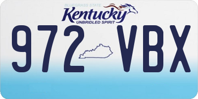 KY license plate 972VBX
