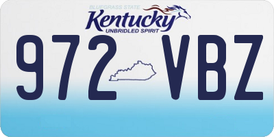 KY license plate 972VBZ