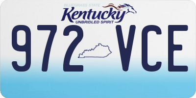KY license plate 972VCE