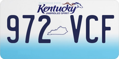 KY license plate 972VCF