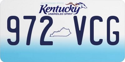 KY license plate 972VCG