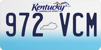 KY license plate 972VCM