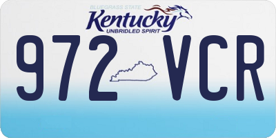 KY license plate 972VCR