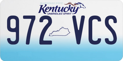 KY license plate 972VCS