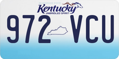 KY license plate 972VCU