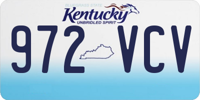 KY license plate 972VCV