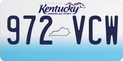 KY license plate 972VCW