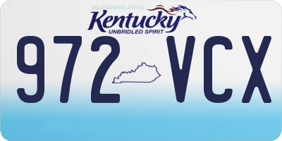 KY license plate 972VCX