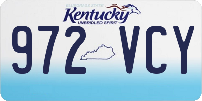 KY license plate 972VCY