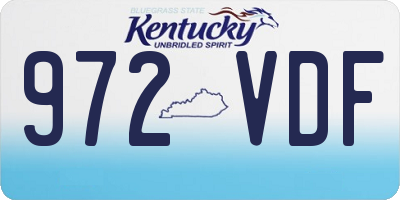 KY license plate 972VDF