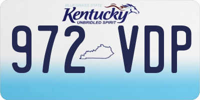 KY license plate 972VDP