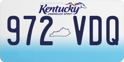 KY license plate 972VDQ